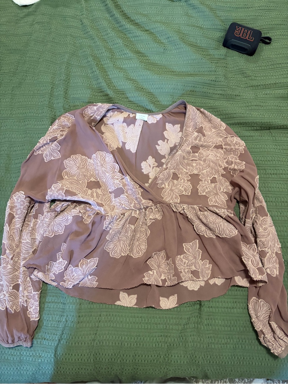 Wilfred Mauve Floral Lace-Print Wrap Blouse